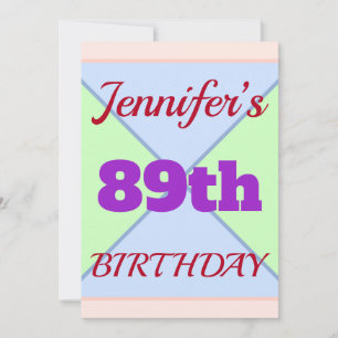 Invitación del cumpleaños del "89.o CUMPLEAÑOS" de