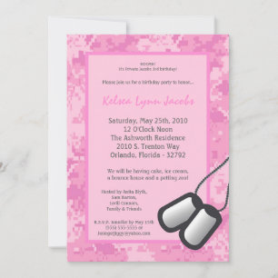 invitación del cumpleaños del ACU Prin de Camo del