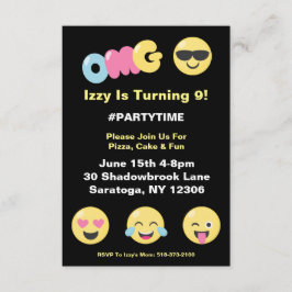 Invitación del cumpleaños del amante de la emoji