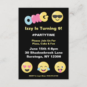 Invitación del cumpleaños del amante de la emoji