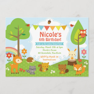Invitación del cumpleaños del arbolado/invitación