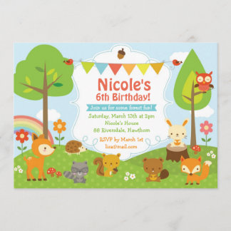 Invitación del cumpleaños del arbolado/invitación