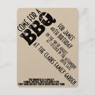 INVITACIÓN del cumpleaños del Bbq