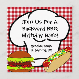 Invitación del cumpleaños del Bbq del patio
