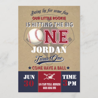 Invitación del cumpleaños del béisbol