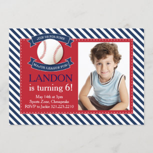 Invitación del cumpleaños del béisbol de la