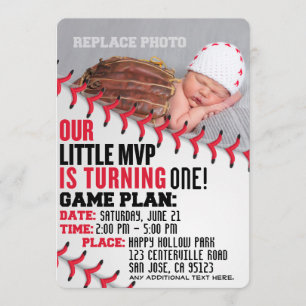 Invitación del cumpleaños del béisbol de "nuestro