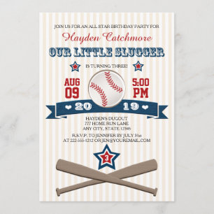 INVITACIÓN DEL CUMPLEAÑOS DEL BÉISBOL PARA LOS