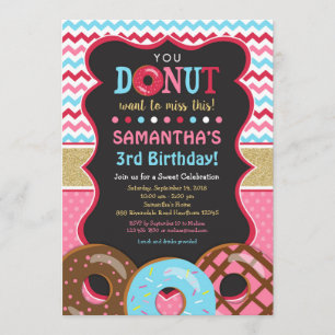 Invitación del cumpleaños del buñuelo, invitación