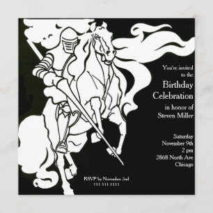 Invitación del cumpleaños del caballero blanco