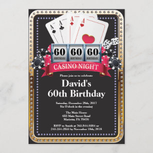 Invitación del cumpleaños del casino del naipe del