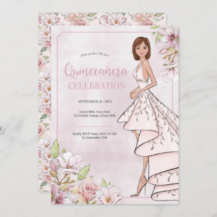 Invitación del cumpleaños del chica del encanto de