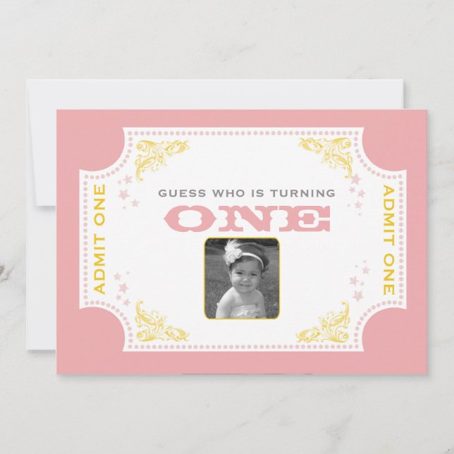 Invitación del cumpleaños del circo del boleto del (Anverso)