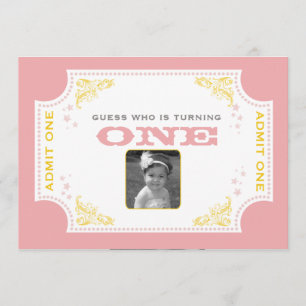 Invitación del cumpleaños del circo del boleto del