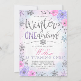 Invitación del cumpleaños del copo de nieve de
