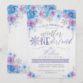 Invitación del cumpleaños del copo de nieve de