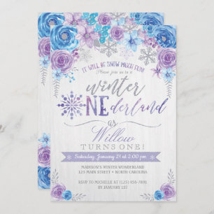 Invitación del cumpleaños del copo de nieve de
