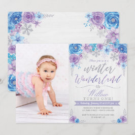 Invitación del cumpleaños del copo de nieve del