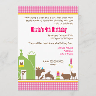 Invitación del cumpleaños del corral