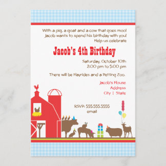 Invitación del cumpleaños del corral