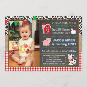 Invitación del cumpleaños del corral con la foto