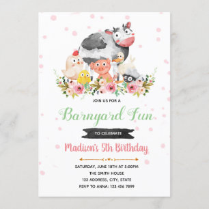 Invitación del cumpleaños del corral de la