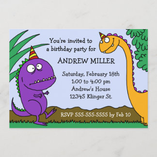 Invitación del cumpleaños del dinosaurio