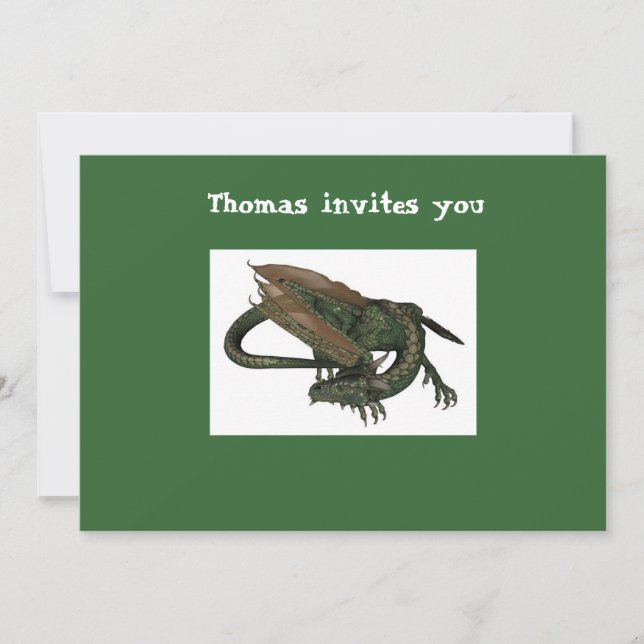Invitación del cumpleaños del dragón (Anverso)