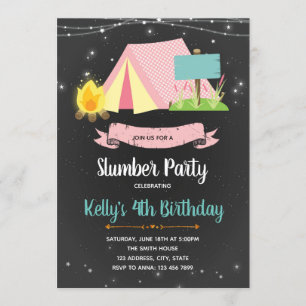 Invitación del cumpleaños del fiesta de Glamping