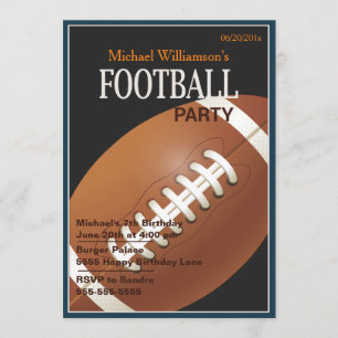 Invitación del cumpleaños del fiesta del fútbol