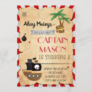 Invitación del cumpleaños del fiesta del mapa del