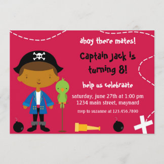 Invitación del cumpleaños del fiesta del pirata