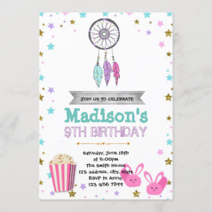Invitación del cumpleaños del fiesta del sleepover