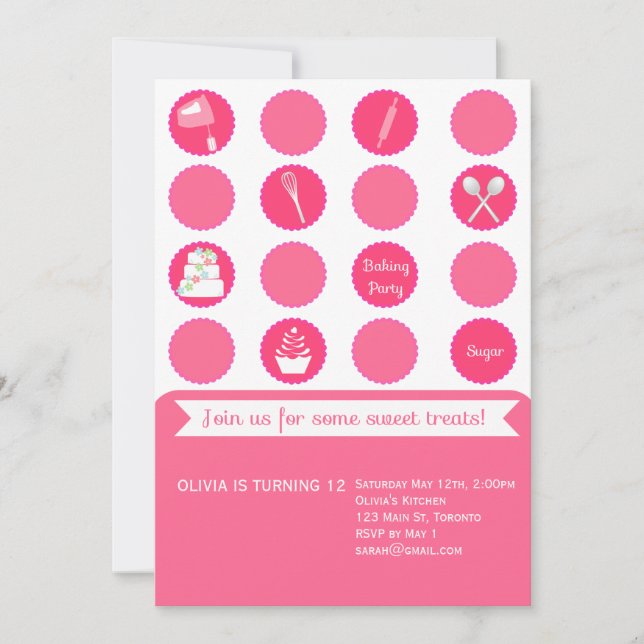 Invitación del cumpleaños del fiesta que cuece (Anverso)