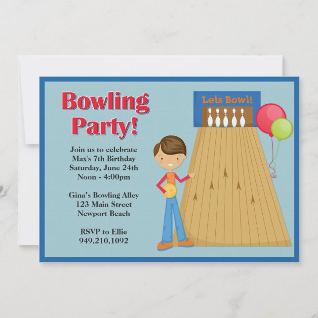 Invitación del cumpleaños del fiesta que rueda (Anverso)