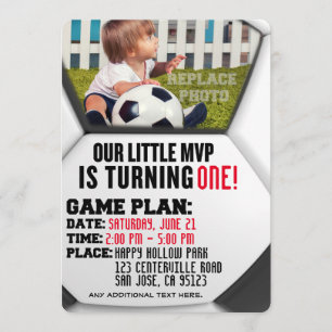 Invitación del cumpleaños del fútbol de "nuestro