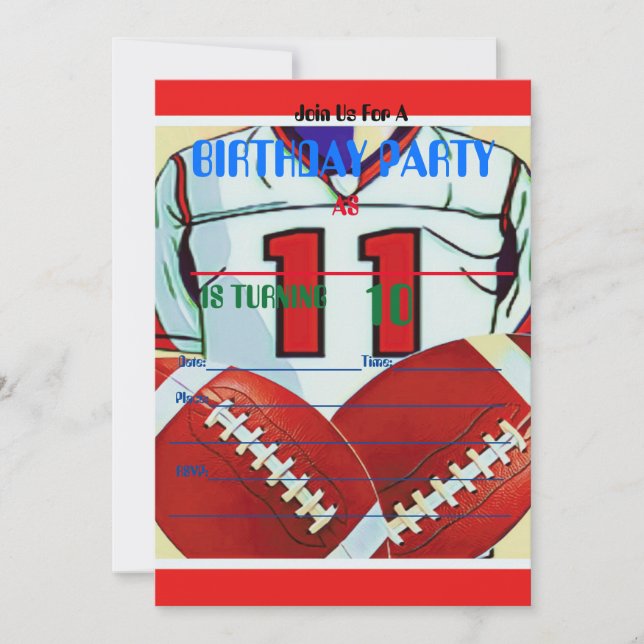 Invitación del cumpleaños del fútbol del muchacho (Anverso)