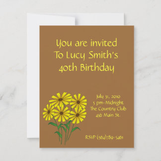 Invitación del cumpleaños del girasol