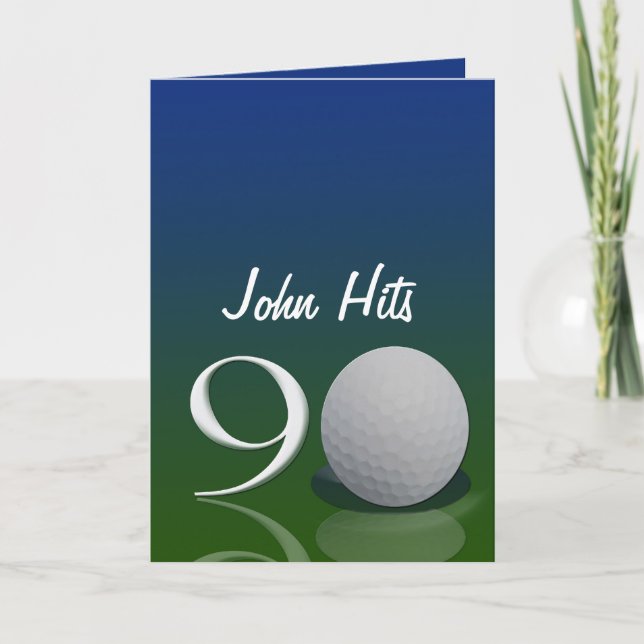 Invitación del cumpleaños del golf para 90 años (Anverso)