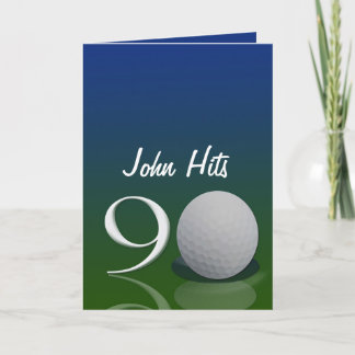 Invitación del cumpleaños del golf para 90 años