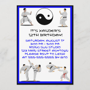 Invitación del cumpleaños del karate