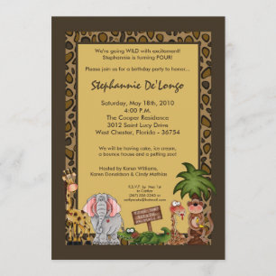 invitación del cumpleaños del monje de la jirafa