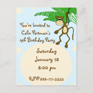 Invitación del cumpleaños del mono