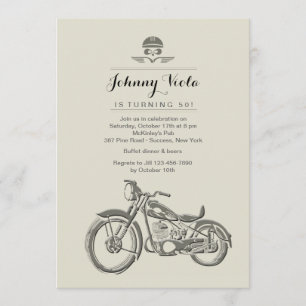 Invitación del cumpleaños del motorista