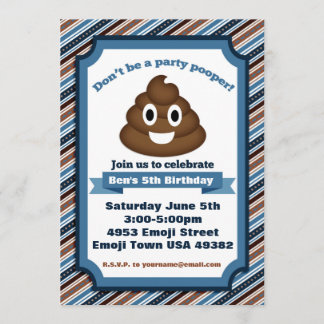 Invitación del cumpleaños del muchacho de la emoji