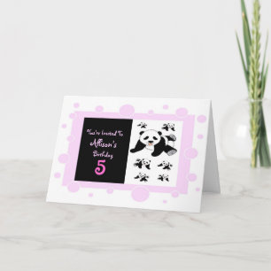Invitación del cumpleaños del oso de panda