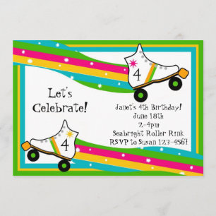 Invitación del cumpleaños del patinaje sobre