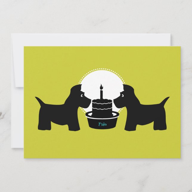 Invitación del cumpleaños del perro - su una (Anverso)