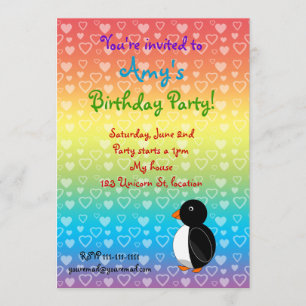 Invitación del cumpleaños del pingüino