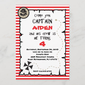 Invitación del cumpleaños del pirata